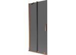 Mexen Velar Paratia Per Vasca Da Bagno Scorrevole A 2 Ante 80 X 150 Cm, Grafite, Oro Rosa - 896-080-000-41-60