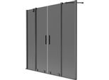 Mexen Velar Duo Paravento Da Vasca A 2 Ante Scorrevole 150 X 150 Cm, Grafite, Gun Metal - 896-150-000-42-95