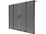 Mexen Velar Duo Paratia Per Vasca Da Bagno A 2 Ante Scorrevole 190 X 150 Cm, Grafite, Nero - 896-190-000-42-70