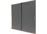 Mexen Velar Paratia Vasca Da Bagno A 2 Ante Scorrevoli 170 X 150 Cm, Grafite, Oro Rosa - 896-170-000-41-60