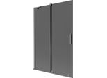 Mexen Velar Paravento Per Vasca Da Bagno A 2 Ante Scorrevoli 120 X 150 Cm, Grafite, Gun Metal - 896-120-000-41-95