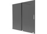 Mexen Velar Paratia Per Vasca Da Bagno A 2 Ante Scorrevoli 160 X 150 Cm, Grafite, Cromo - 896-160-000-41-01