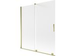 Mexen Velar Paravento Per Vasca Da Bagno A 2 Ante Scorrevoli 150 X 150 Cm, Brina, Oro - 896-150-000-31-50