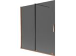 Mexen Velar Paravento Da Vasca 2-Ante Scorrevole 150 X 150 Cm, Grafite, Oro Rosa - 896-150-000-41-60