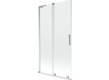 Mexen Velar L Paratia Vasca Da Bagno Scorrevole A 2 Ante 100 X 150 Cm, Trasparente, Cromato - 896-100-003-01-01