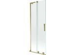Mexen Velar L Pannello Da Vasca 2 Ante Scorrevoli 70 X 150 Cm, Trasparente, Dorato - 896-070-003-01-50