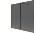 Mexen Velar Paratia Per Vasca Da Bagno Scorrevole A 2 Ante 170 X 150 Cm, Grafite, Rame Spazzolato - 896-170-000-41-65