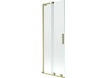 Mexen Velar L Paratia Per Vasca Da Bagno Scorrevole A 2 Ante 70 X 150 Cm, Trasparente, Oro Spazzolato - 896-070-003-01-55