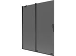 Mexen Velar Paratia Vasca Da Bagno A 2 Ante Scorrevole 140 X 150 Cm, Grafite, Nero - 896-140-000-41-70