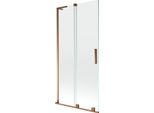 Mexen Velar L Paratia Per Vasca Da Bagno Scorrevole A 2 Ante 95 X 150 Cm, Trasparente, Oro Rosa - 896-095-003-01-60