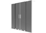 Mexen Velar Duo Paravento Da Bagno Scorrevole A 2 Ante 140 X 150 Cm, Grafite, Bianco - 896-140-000-42-20