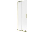 Mexen Velar L Paratia Da Vasca 2 Ante Scorrevoli 70 X 150 Cm, Ghiaccio, Oro - 896-070-003-31-50
