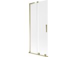 Mexen Velar L Paratia Da Bagno A 2 Ante Scorrevoli 80 X 150 Cm, Brina, Dorato - 896-080-003-31-50