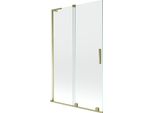 Mexen Velar L Paratia Da Bagno 2-Ante Scorrevole 110 X 150 Cm, Trasparente, Dorato - 896-110-003-01-50