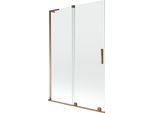 Mexen Velar L Paratia Da Bagno 2-Ante Scorrevole 120 X 150 Cm, Trasparente, Oro Rosa - 896-120-003-01-60