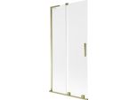 Mexen Velar L Paratia Per Vasca Da Bagno A 2 Ante Scorrevoli 90 X 150 Cm, Smerigliato, Oro - 896-090-003-31-50