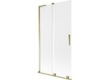 Mexen Velar L Paratia Per Vasca Da Bagno A 2 Ante Scorrevoli 100 X 150 Cm, Smerigliato, Oro - 896-100-003-31-50