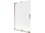 Mexen Velar L Paratia Per Vasca Da Bagno Scorrevole A 2 Ante 120 X 150 Cm, Opaco, Oro Rosa - 896-120-003-31-60