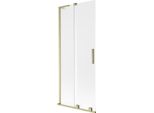Mexen Velar L Paratia Vasca Da Bagno Scorrevole A 2 Ante 85 X 150 Cm, Satinato, Oro Spazzolato - 896-085-003-31-55