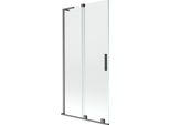 Mexen Velar L Parete Da Vasca A 2 Ante Scorrevoli 95 X 150 Cm, Trasparente, Grigio Canna Di Fucile Spazzolato