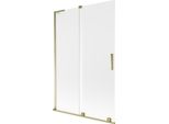 Mexen Velar L Paratia Per Vasca Da Bagno Scorrevole A 2 Ante 120 X 150 Cm, Satinato, Oro - 896-120-003-31-50