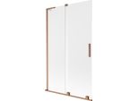 Mexen Velar L Paratia Per Vasca Da Bagno A 2 Ante Scorrevole 110 X 150 Cm, Gelo, Rame Spazzolato - 896-110-003-31-65