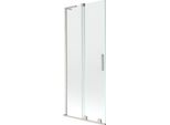Mexen Velar L Paratia Per Vasca Da Bagno A 2 Ante Scorrevoli 85 X 150 Cm, Trasparente, Nichel Spazzolato - 896-085-003-01-97