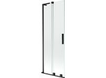 Mexen Velar L Paratia Per Vasca Da Bagno 2 Ante Scorrevoli 75 X 150 Cm, Trasparente, Nero - 896-075-003-01-70