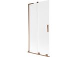 Mexen Velar L Paratia Vasca Da Bagno Scorrevole A 2 Ante 95 X 150 Cm, Smerigliato, Oro Rosa - 896-095-003-31-60
