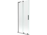 Mexen Velar L Paravento Da Vasca Da Bagno A 2 Ante Scorrevoli 85 X 150 Cm, Trasparente, Gun Metal - 896-085-003-01-95