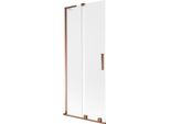 Mexen Velar L Paratia Per Vasca Da Bagno A 2 Ante Scorrevoli 85 X 150 Cm, Smerigliato, Oro Rosa - 896-085-003-31-60