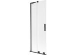 Mexen Velar L Paravento Per Vasca Da Bagno Scorrevole A 2 Ante 70 X 150 Cm, Smerigliato, Nero - 896-070-003-31-70