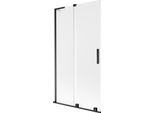 Mexen Velar L Paratia Da Vasca Da Bagno A 2 Ante Scorrevoli 100 X 150 Cm, Brina, Nero - 896-100-003-31-70