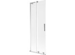 Mexen Velar L Paratia Da Vasca Da Bagno A 2 Ante Scorrevoli 75 X 150 Cm, Smerigliata, Cromata - 896-075-003-31-01
