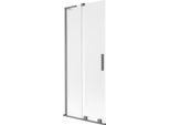 Mexen Velar L Paratia Per Vasca Da Bagno A 2 Ante Scorrevoli 80 X 150 Cm, Smerigliato, Metallo Brunito - 896-080-003-31-95