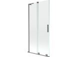 Mexen Velar L Paratia Per Vasca Da Bagno A 2 Ante Scorrevoli 95 X 150 Cm, Trasparente, Metallo Canna Di Fucile