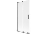 Mexen Velar L Paratia Vasca Da Bagno Scorrevole A 2 Ante 95 X 150 Cm, Brina, Gun Metal - 896-095-003-31-95
