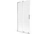 Mexen Velar L Paratia Per Vasca Da Bagno 2-Ante Scorrevole 90 X 150 Cm, Brina, Nichel Spazzolato - 896-090-003-31-97