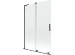 Mexen Velar L Paratia Da Doccia A 2 Ante Scorrevoli 120 X 150 Cm, Trasparente, Metallo Canna Di Fucile - 896-120-003-01-95
