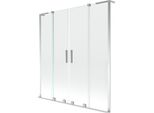 Mexen Velar L Duo Paratia Per Vasca Da Bagno A 2 Ante Scorrevoli 160 X 150 Cm, Trasparente, Cromo - 896-160-003-02-01