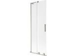Mexen Velar L Paratia Vasca Da Bagno Scorrevole A 2 Ante 70 X 150 Cm, Brina, Nichel Spazzolato - 896-070-003-31-97