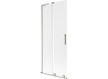 Mexen Velar L Paratia Per Vasca Da Bagno A 2 Ante Scorrevoli 80 X 150 Cm, Brina, Nichel Spazzolato - 896-080-003-31-97