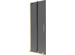 Mexen Velar L Paratia Per Vasca Da Bagno Scorrevole A 2 Ante 70 X 150 Cm, Grafite, Oro Spazzolato - 896-070-003-41-55