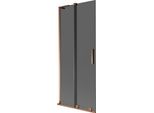 Mexen Velar L Paratia Da Vasca Da Bagno 2 Ante Scorrevoli 85 X 150 Cm, Grafite, Oro Rosa - 896-085-003-41-60