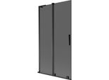 Mexen Velar L Paratia Da Vasca Da Bagno A 2 Ante Scorrevoli 100 X 150 Cm, Grafite, Nero - 896-100-003-41-70