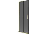 Mexen Velar L Paratia Per Vasca Da Bagno 2 Ante Scorrevoli 70 X 150 Cm, Grafite, Oro - 896-070-003-41-50