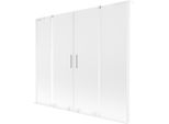 Mexen Velar L Duo Paratia Vasca Da Bagno A 2 Ante Scorrevoli 170 X 150 Cm, Smerigliato, Bianco - 896-170-003-32-20