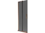 Mexen Velar L Paratia Per Vasca Da Bagno Scorrevole A 2 Ante 70 X 150 Cm, Grafite, Oro Rosa - 896-070-003-41-60