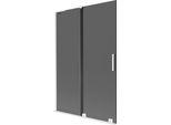 Mexen Velar L Paratia Da Vasca Da Bagno 2 Ante Scorrevoli 120 X 150 Cm, Grafite, Bianco - 896-120-003-41-20