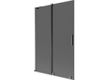 Mexen Velar L Paratia Per Vasca Da Bagno A 2 Ante Scorrevole 120 X 150 Cm, Grafite, Grigio Canna Di Fucile Spazzolato